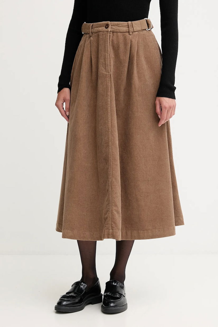 Barbour fustă din velur YASMIN midi, evazați, LSK0131