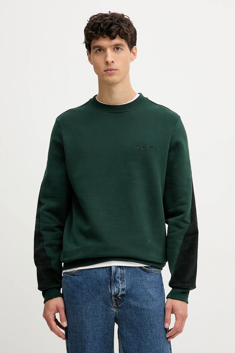 PS Paul Smith hanorac de bumbac culoarea verde, uni, M2R-684Z-T22193