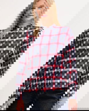 Pepe Jeans cămașă din bumbac culoarea bordo, cu guler stand-up, regular, PL3051311