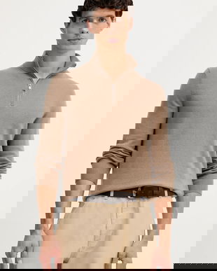 Joop! pulover din amestec de lână culoarea maro, light, cu turtleneck, 30048172