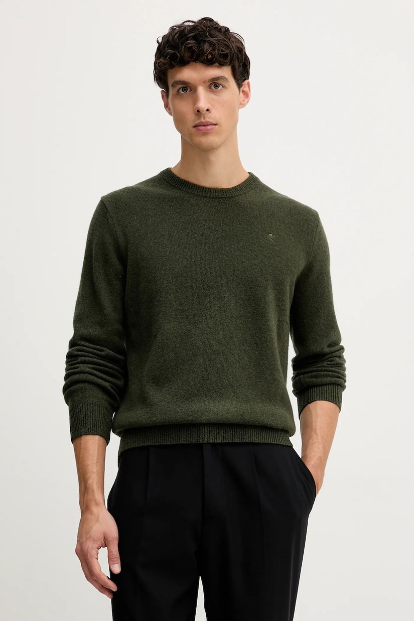 Hackett London pulover de lână culoarea verde, HM7000075