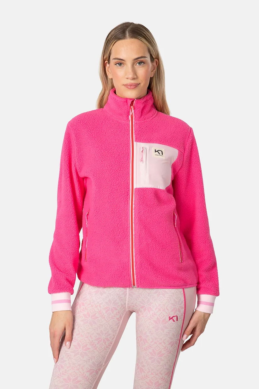Kari Traa hanorac fleece ROTHE culoarea roz, uni, 623487