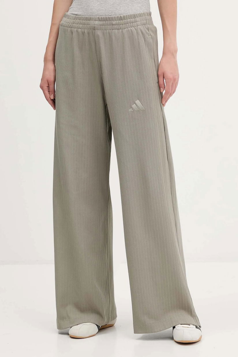 adidas pantaloni de trening All Szn Winterized culoarea verde, uni, KA5352