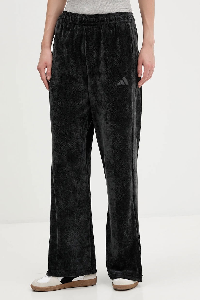 adidas pantaloni de trening din velur Tiro culoarea negru, cu imprimeu, JM1805
