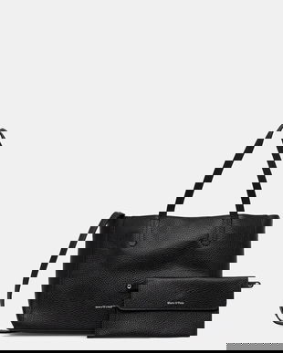 Marc O'Polo poșetă de piele culoarea negru, 50819650202109