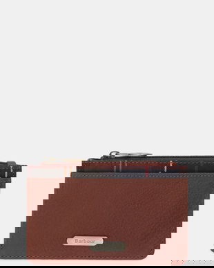 Barbour portofel de piele culoarea maro, LLG0035