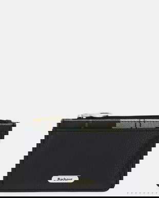 Barbour portofel de piele culoarea negru, LLG0035