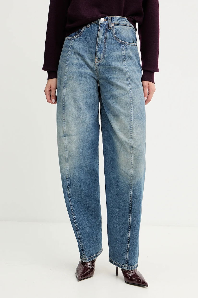 Victoria Beckham blugi din bumbac high waist, 1425DJE006850C
