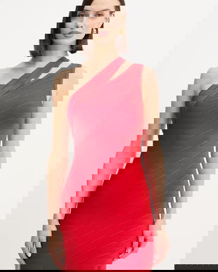 Herve Leger rochie Molly culoarea roșu, mini, mulată, HLT8539377