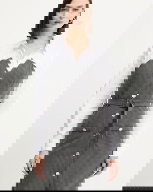 Morgan rochie culoarea gri, mini, mulată, ROIMI1