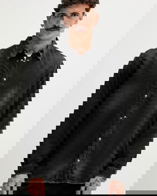 Diesel cămașă jeans D-SIMPLY cu guler clasic, regular, A03534.0DBDC