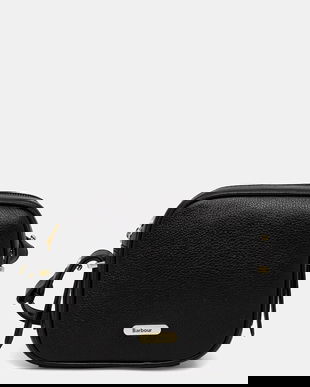 Barbour poșetă de piele culoarea negru, LBA0492