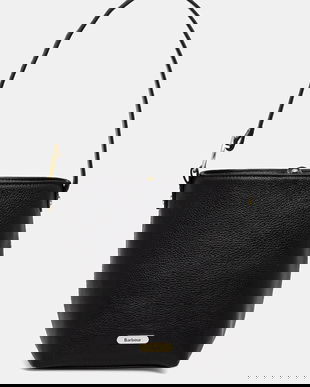Barbour poșetă de piele culoarea negru, LBA0488