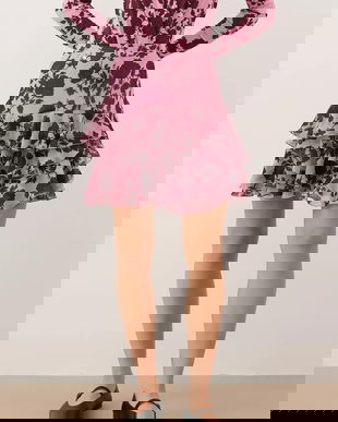 Bizuu fustă CANDICE culoarea roz, mini, evazați, CANDICE RÓŻOWY