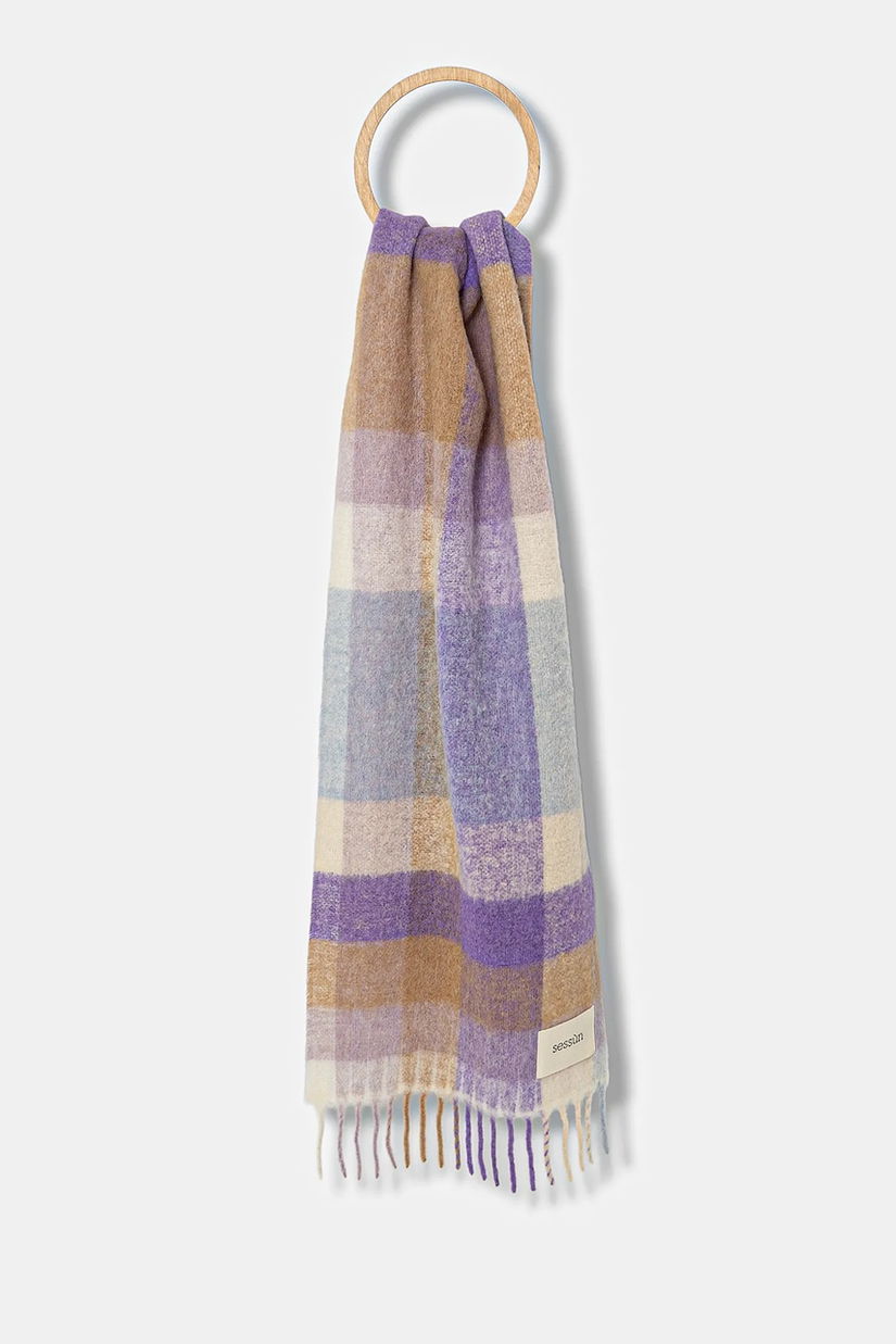 Sessun eșarfă cu lână culoarea violet, 25115009