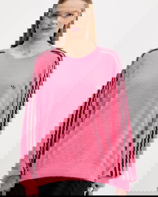 adidas Originals pulover Holiday culoarea roz, light, JX7811