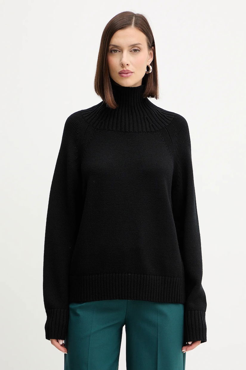 MICHAEL Michael Kors pulover de lână culoarea negru, călduros, cu guler, MF561CGF2G