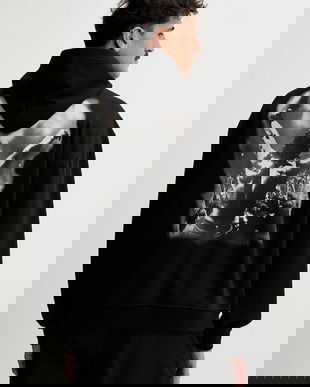 Diesel bluză S-BOXT-HOOD-T5 culoarea negru, cu glugă, cu imprimeu, A18728.0HYAT