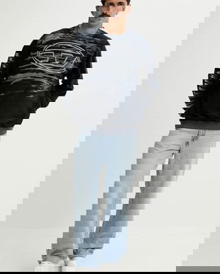 Diesel bluză S-BOXT-T1 culoarea bleumarin, cu imprimeu, A18654.0AGCB