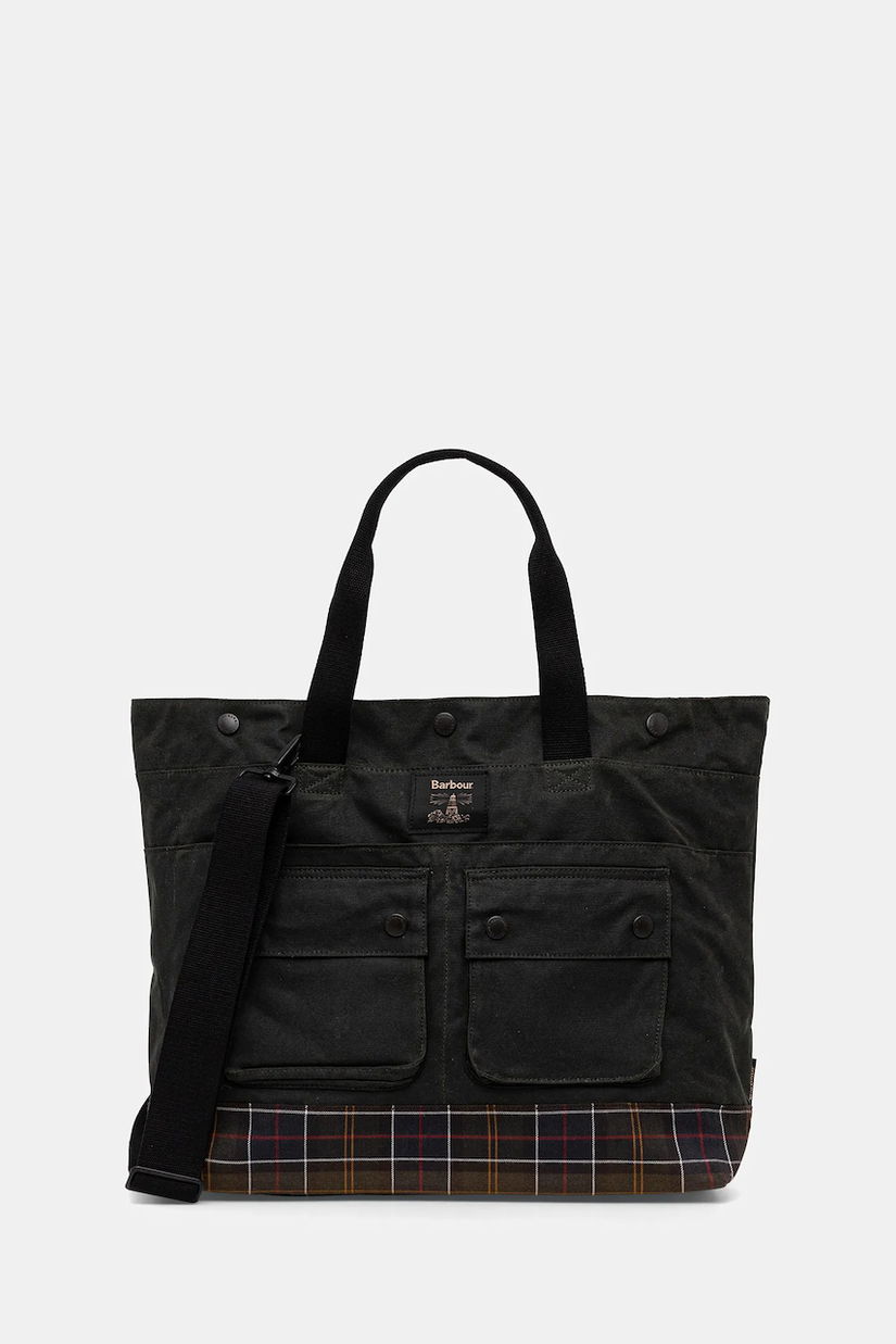 Barbour geantă Field Wax culoarea verde, UBA0750