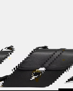 Barbour poșetă de piele culoarea negru, LBA0491