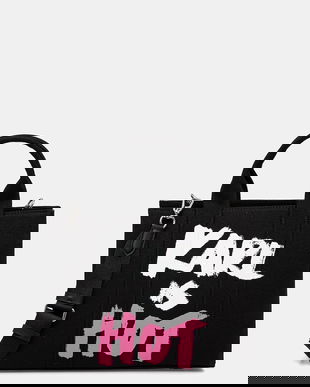 Karl Lagerfeld geantă de bumbac Karl Lagerfeld x Paris Hilton culoarea negru, A4W50075