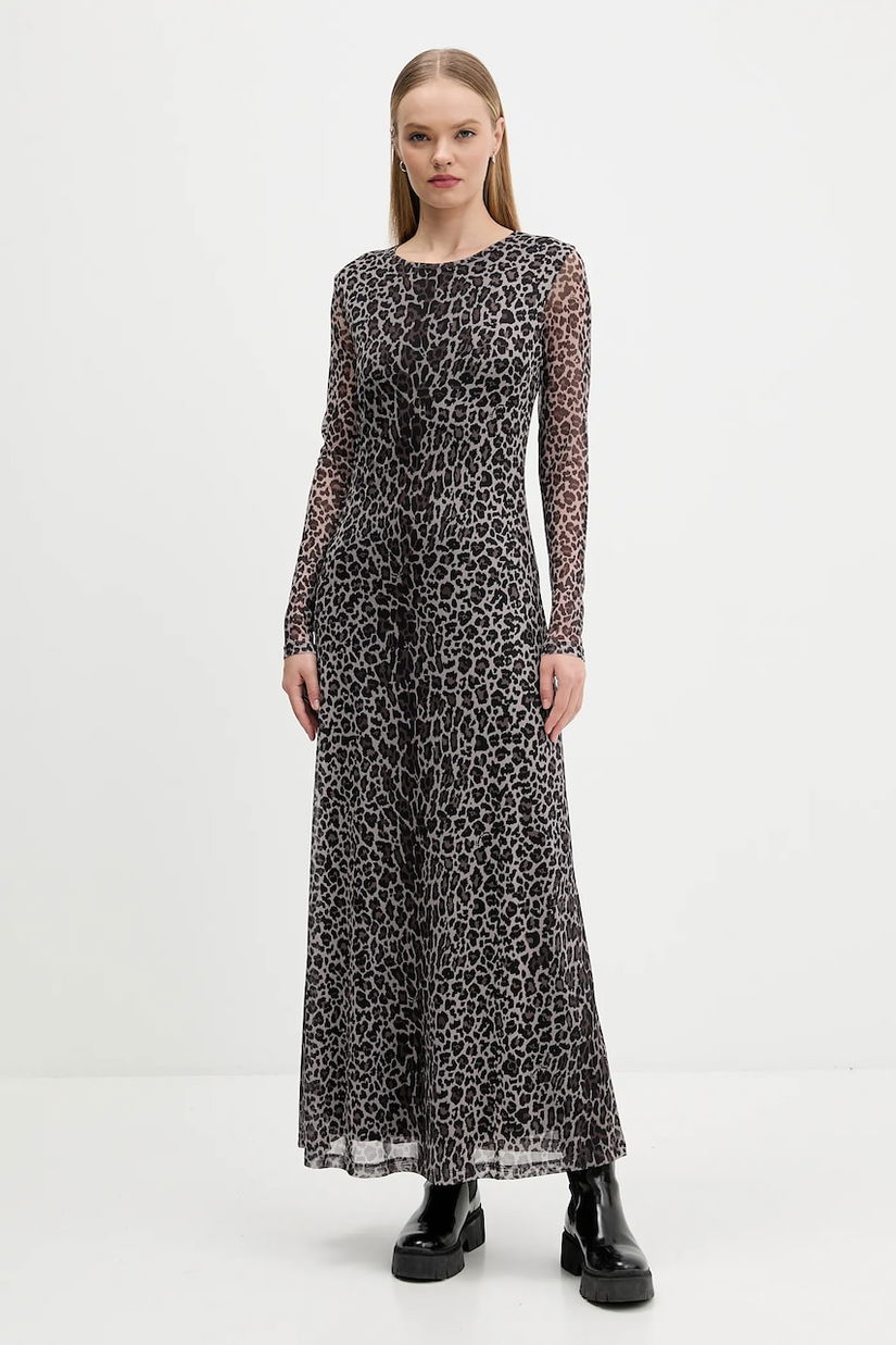 Tommy Jeans rochie culoarea maro, maxi, evazați, DW0DW21511