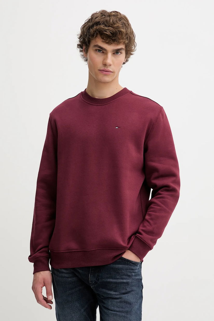 Tommy Jeans bluză culoarea bej, uni, DM0DM20741