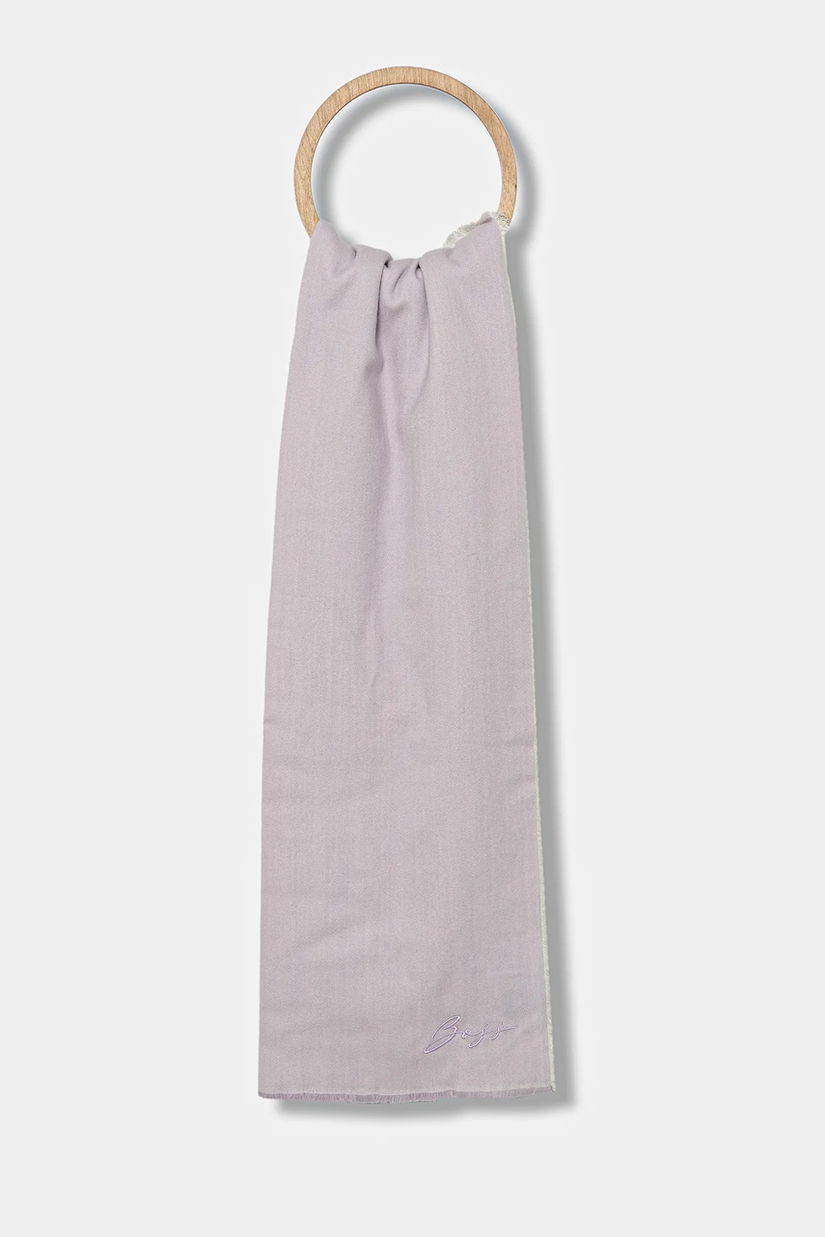 BOSS eșarfă cu lână culoarea violet, uni, 50558638