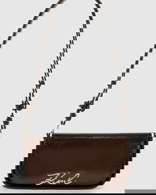 Karl Lagerfeld poșetă de piele culoarea bordo, A4W30041