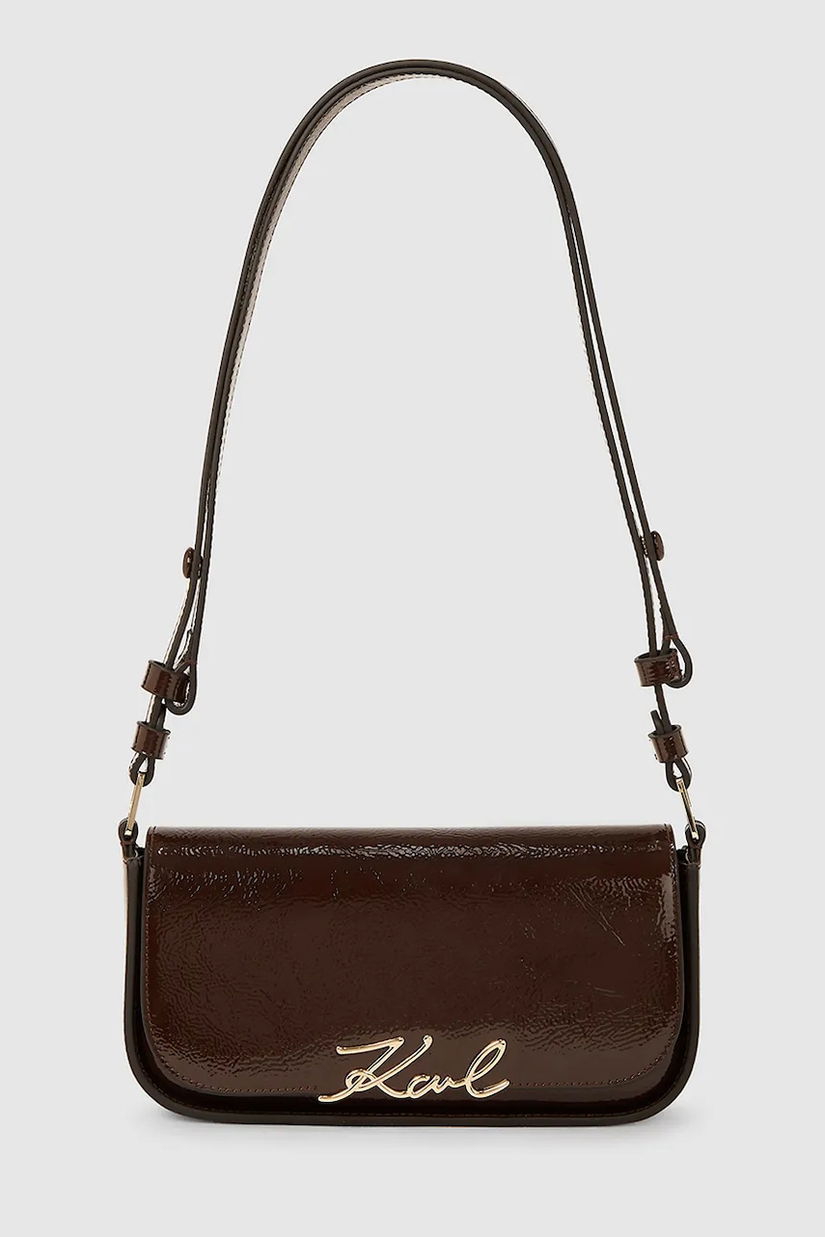 Karl Lagerfeld poșetă de piele culoarea bordo, A4W30041