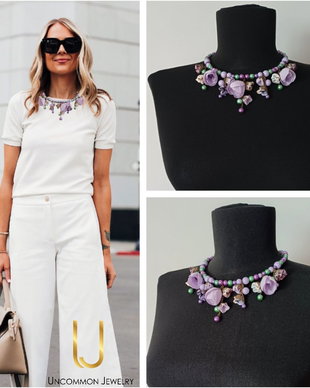 Colier floral "Purple Euphoria"