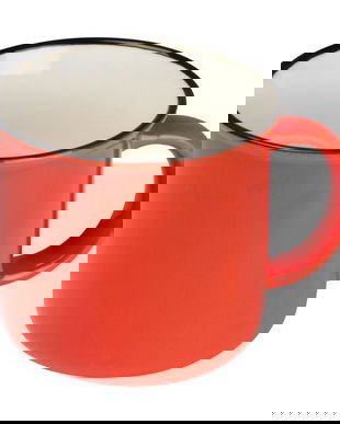 Cana vintage, Rosu, 350 ml, Piksel, Ceramica, &oslash;8,9&times;8,2 cm