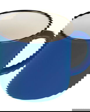 Cana vintage, Albastru, 350 ml, Piksel, Ceramica, &oslash;8,9&times;8,2 cm