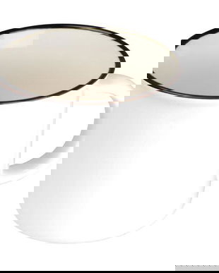 Cana vintage, Alb, 350 ml, Piksel, Ceramica, &oslash;8,9&times;8,2 cm