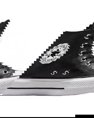 Tenisi cu platforma femei Converse Chuck Taylor All Star Lift Leather High Top 561675C, 41, Negru