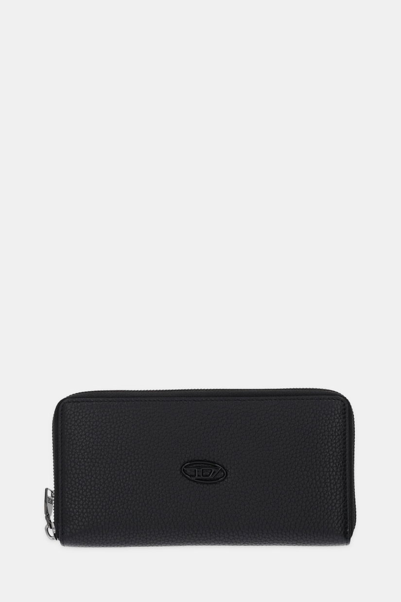 Diesel portofel de piele HISSU EVO CONTINENTAL ZIP culoarea negru, X09015.P0685