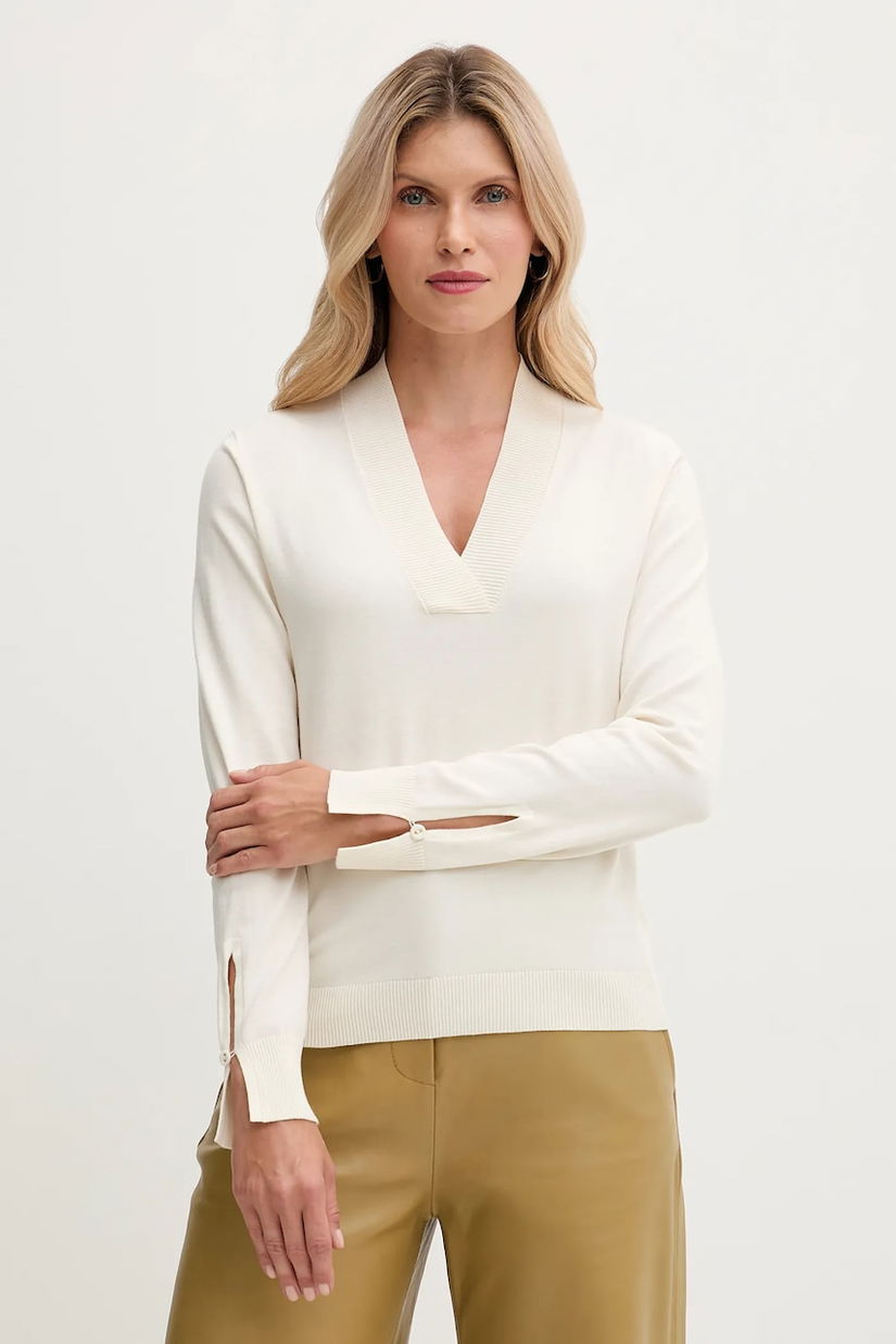 United Colors of Benetton pulover culoarea bej, light, 1W2AD4034
