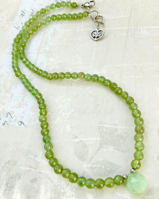 Colier CHOKER prehnit