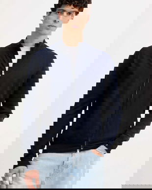 Hackett London cardigan din lână culoarea bleumarin, HM7000085