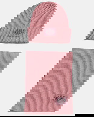 Juicy Couture pălărie și eșarfă din lână culoarea roz, JCAWH225715