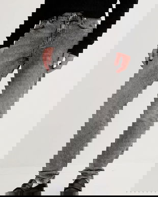 Karl Lagerfeld Jeans blugi culoarea gri, A4M10061