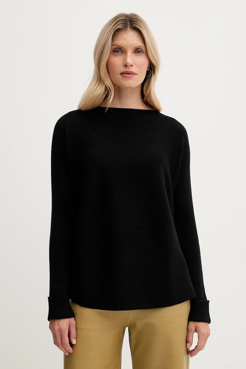 United Colors of Benetton pulover din amestec de lână culoarea negru, 1Y6SD10CH