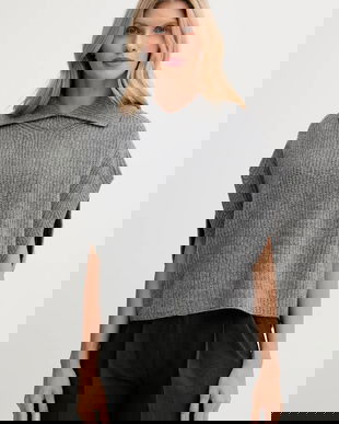 United Colors of Benetton poncho de lână culoarea gri, 1344DU01K