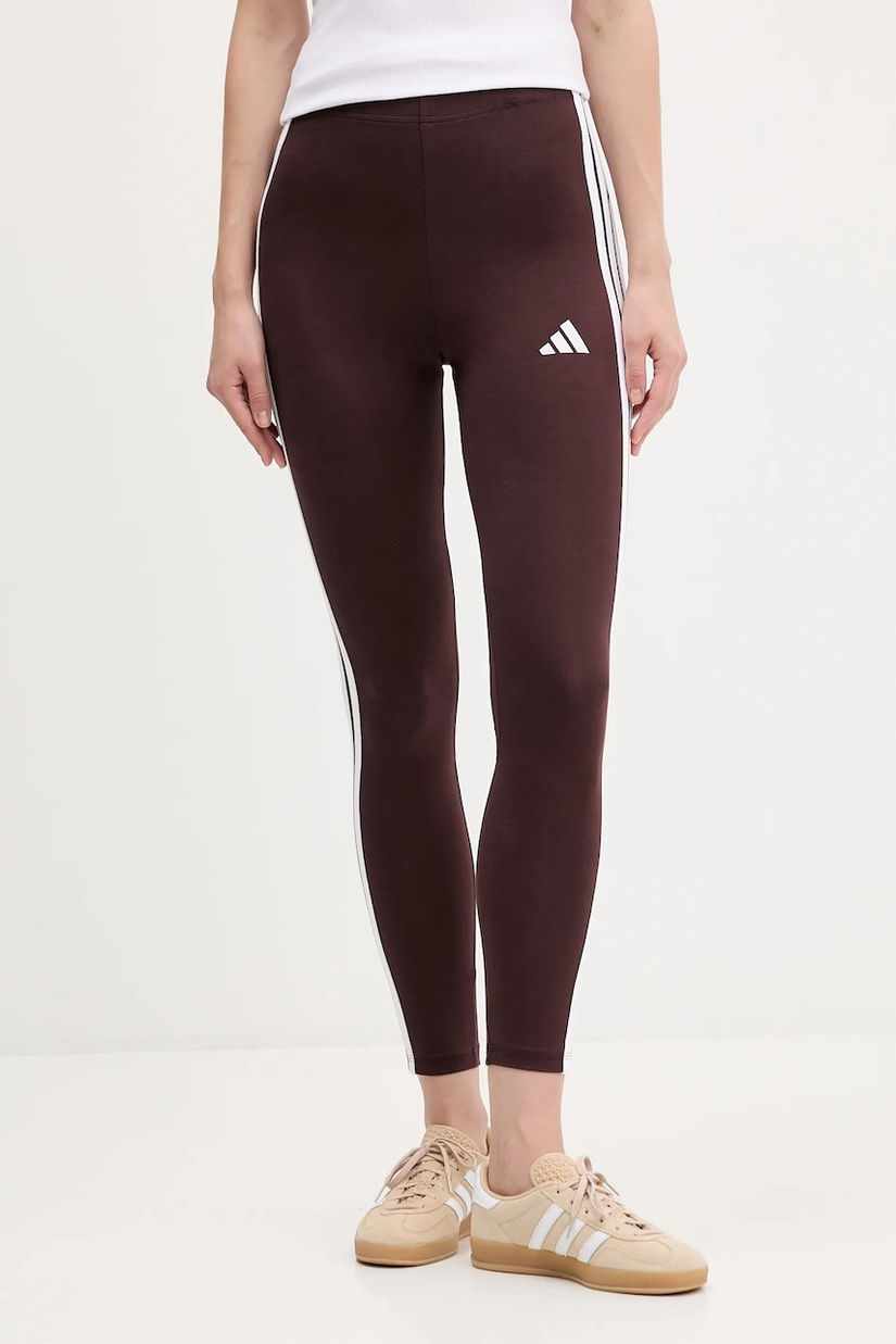 adidas colanti Essentials culoarea maro, cu imprimeu, JY3177