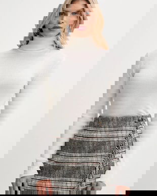 Joop! pulover de lână culoarea bej, cu guler, 30049422