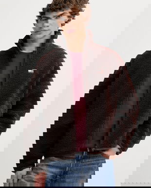 Tommy Jeans bluză culoarea maro, cu imprimeu, DM0DM22078