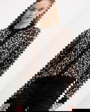 Tommy Jeans cardigan din amestec de lână culoarea maro, călduros, DW0DW21968