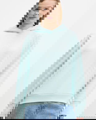 adidas hanorac de bumbac All Szn French Terry culoarea turcoaz, cu glugă, uni, JV7347