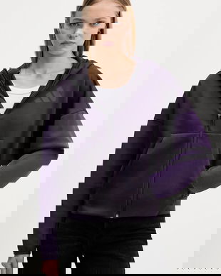 adidas bluză adidas x Z.N.E culoarea violet, cu glugă, cu imprimeu, KC0990